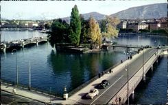 CPA Geneva the Island Jean Jacques Rousseau And the Bridge Of Berques