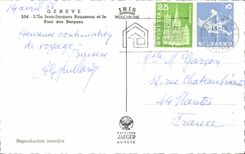 CPA Geneva the Island Jean Jacques Rousseau And the Bridge Of Berques