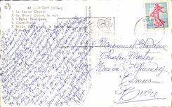 CPA Vichy Chomel Source Large casino Church Saint Louis Park of Celestins