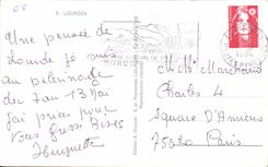 CPM A Lourdes J ai Prie Pour Vous