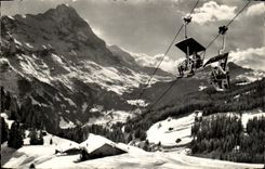 CPA Grindelwald Station Bort Mit First Bahn Und Eiger