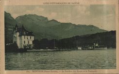 CPA Menthon Le Pavillon des Fleurs et la Tournette Bateau