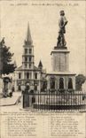 CPA Angers Statue du Roi Rene et l'Eglise