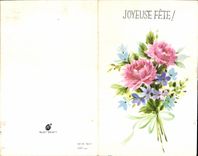 CPA Joyeuse Fete Fantaisie Fleurs 