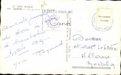 CPA the Dimension Of Cannes Azure View towards Esterel