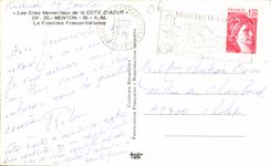 CPSM Les Sites Merveilleux de la Cote D'Azur Menton La Frontiere Franco italienne