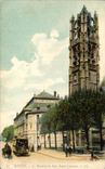 CPA Rouen the Museum and the Tower Saint Laurent Tram