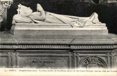 La tumba del Saint Louis de la camara acorazada de CPA Dreux del nino de Duc De Penthievre de rey Louis Felipe murio en 1828