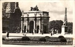 CPA Paris mientras que da un paseo Arc De Triomphe de la torre Eiffel del carrusel el Louvre