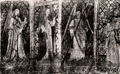 CPSM Saumur Eglise Notre Dame de Nantilly Anges fragment de Tapisserie
