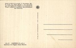 CPA Candes Interieur de I'Eglise Saint Martin