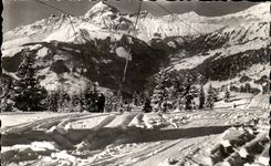 CPSM Crest Voland Arrival of the Ski-lift of the Lachat Mount Charvin