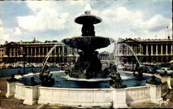 CPA Paris Places Harmony Fountain and Water jets
