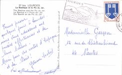 CPSM Lourdes La Basilique et le Pic du Jer 