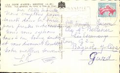 CPA La Cote d'Azur Menton Vue generale Au fond la Tete de Chien