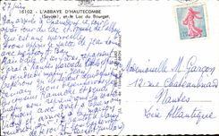 CPA the Abbey D' Hautecombe and the Lake of Le Bourget