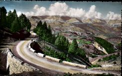 CPA Route des gorges du cians et de Daluis Sortie de Valberg et Vue sur la Vallee du Var