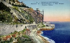 CPA Grimaldi Ventimiglia Ristorante dei Rochers Rouges et Hotel Miramar Frontiera Italiana