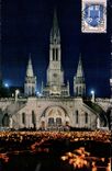 CPA Lourdes Illumination de la Basilique