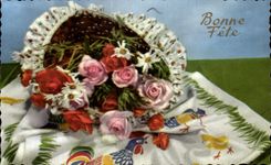 CPSM Fantaisie Fleurs Bonne Fete