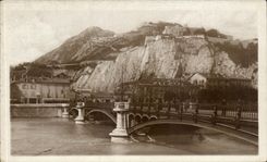 CPA Grenoble Pont de la Porte de France et le Fort Pabot