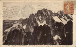 CPA Aiguilles of Chamonix the Edge of Grepon Switches green in the content