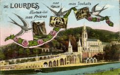 CPA Lourdes Portez mes Prieres Hirondelles 