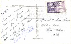 CPA the Dimension Of Cannes Azure the Port and the Small cross