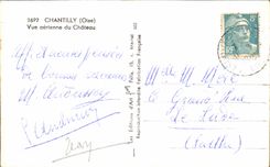 CPA Chantilly Vue aerlenne du Chateau