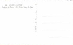 Escenas del sur argelinas y tipos de CPA un lecho de un rio seco en los camellos del sur