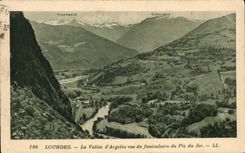 CPA Lourdes La Vallee d'Argeles Vue du Funiculaire du Pic du Jer