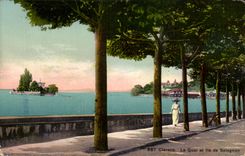 CPA Clarens Le Quai et lle de Salagnon Suisse