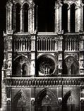 CPSM Paris Frontage of Notre Dame illuminee