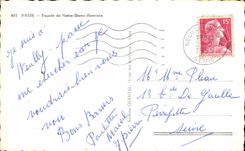 CPSM Paris Frontage of Notre Dame illuminee