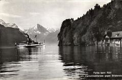 CPA Partie Beim Rutli am Vierwaldstattersee gegon Bristenstock Bateau
