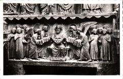 CPA Rheims the Cathedral Detail of the Tympanum of the Gate of the last Judgment