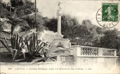 CPA Cannes Fountain St Georges erigee with the Memory of the Duke of Albany