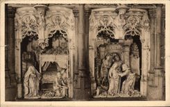 CPA Bourg Eglise de Brou Figures du Retable de la Chapelle de la Vierge