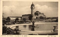 CPA Limoges La Gare Et Les Jardins