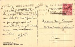 CPA Biarritz Coucher de Soleil a la Grande Plage