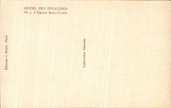 CPA Hotel Of Invalides the Church Saint Louis Paris