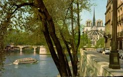 CPSM Paris the Apse of Notre Dame de Paris and the Seine from the Saint Louis