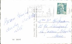 CPA Souvenir De Dieppe Boat Arromanches sucio entonces