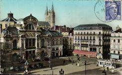 CPA Angers La Place du Ralliement le Theatre et la Cathedrale