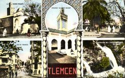 CPA Tlemcen Souvenir Algerie Sikak Rue de France Mosquee