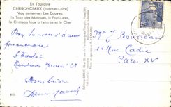 CPA en zanjas vistas Chenonceaux del aire de Touraine