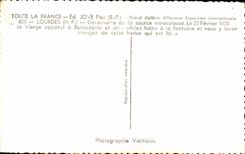 CPSM Lourdes Decouverte de la source miraculeuse