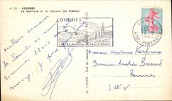 CPSM Lourdes La Basilique et le Calvaire des Bretons