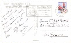 Balneario termal de CPSM Chatelguyon de Auvergne el teatro y la fuente de Yvonne