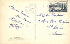 CPA Lourdes Vue Generale Prise de la Route de Pau